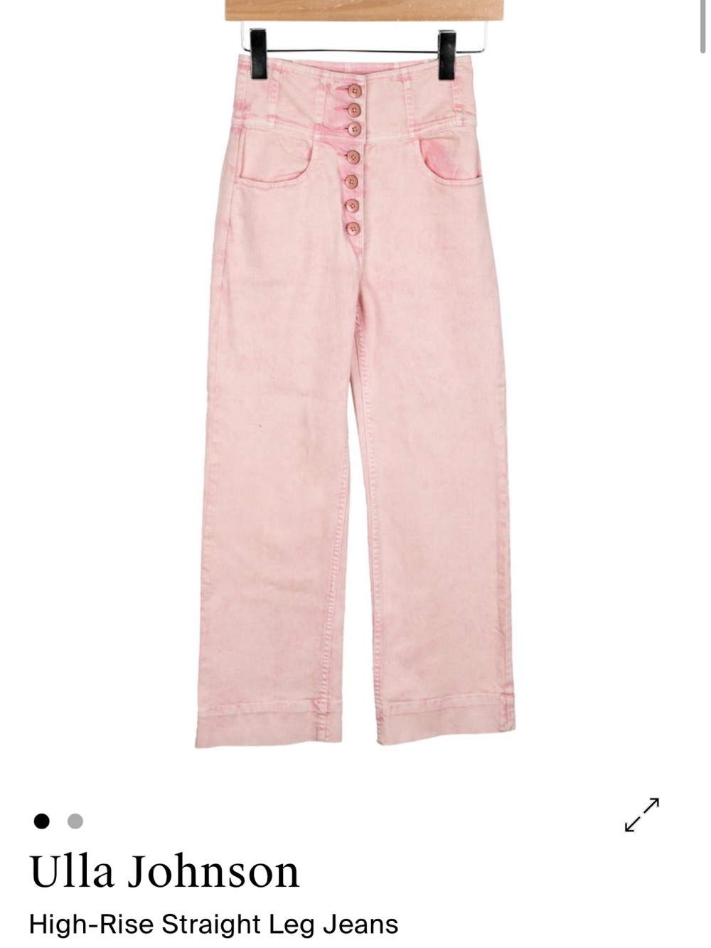 Ulla Johnson High-Rise Straight Leg Jeans in Blush Pink